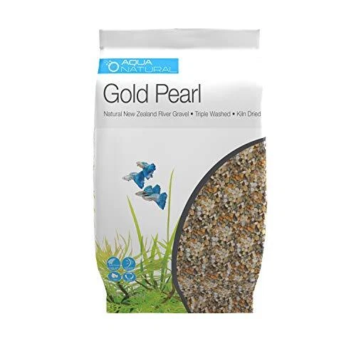 Sustrato de grava AquaNatural Gold Pearl 10 lb para terrarios de acuario y viv...