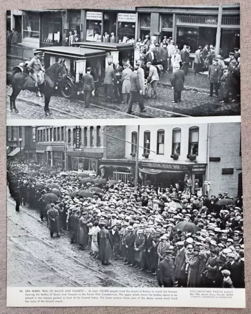 11x14 PHOTO FUNERAL OF SACCO AND VANZETTI PEOPLE LINING THE STREETS IN BOSTON MA