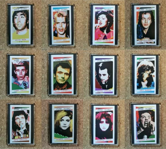 Fridge Magnet (FB6) Legends Of Rock / Punk Icons Cigarette Card - Various Artist