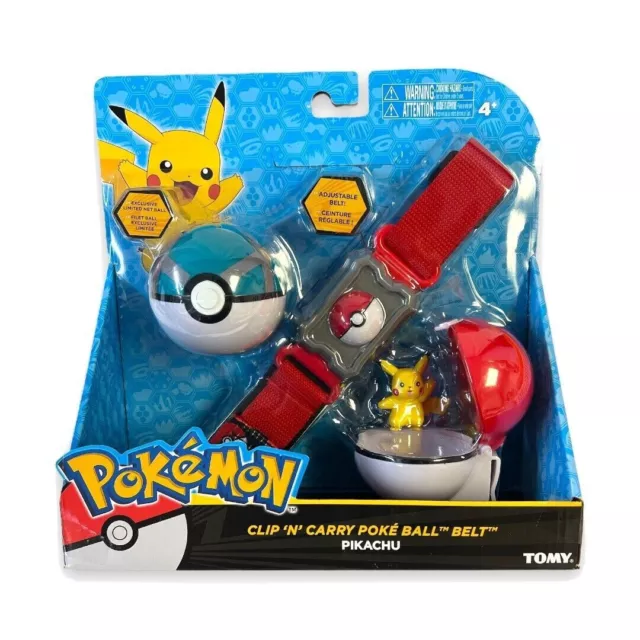 Pokémon Clip and Carry Poké Ball Adjustable Belt w/ 2 inch Pikachu Exclusive NEW