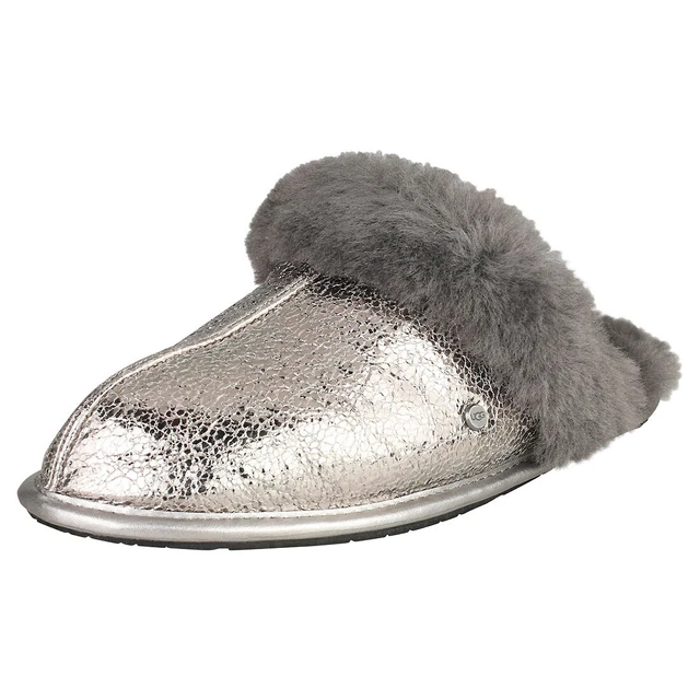UGG Scuffette Ii Metallic Sparkle Womens Gunmetal Slippers Shoes - 5 US