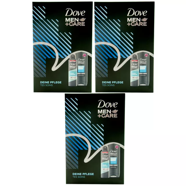 Dove Set de Cadeau Hommes + Soin 3 X Gel Douche & Déodorant Spray Clean Comfort