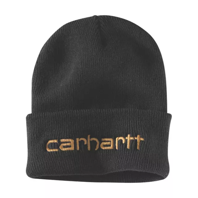 CARHARTT Beanie BERRETTO Acrylic Watch Inverno Cappello LOGO NERO