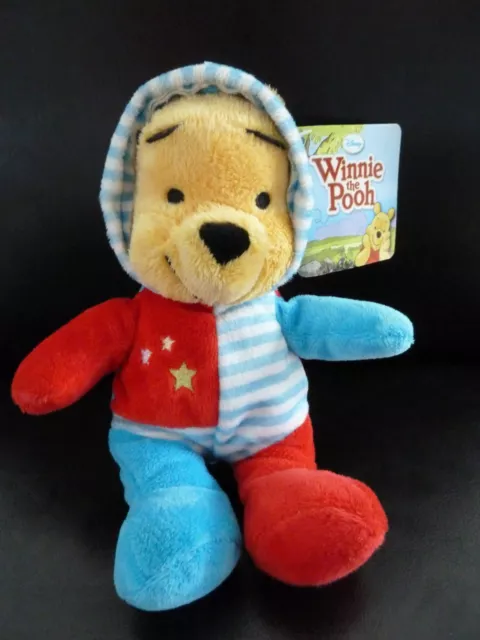 C4. DOUDOU PELUCHE DISNEY BABY NICOTOY WINNIE ROUGE BLEU CAPUCHE ETOILE 20c NEUF
