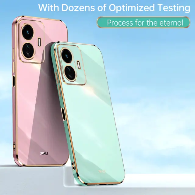 For ViVo Y22s Y21 Y55 Y33s Y15 Y17 Shockproof Plating Frame Soft TPU Skin Case