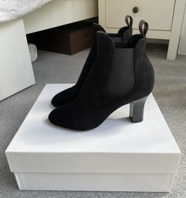 Louis Vuitton uniform black Silhouette suede ankle boots UK 2.5 EU 35.5 BNIB
