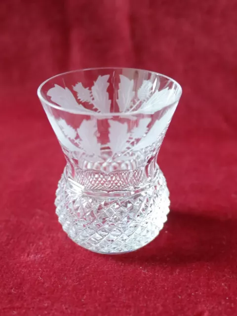 Edinburgh Crystal Thistle Pattern - Small Tot / Shot Glass - signed