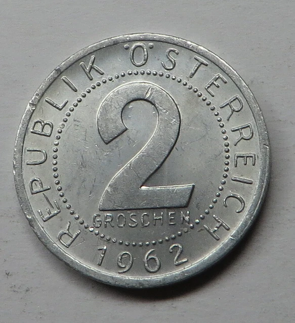 Austria 2 Groschen 1962 Aluminum KM#2876 UNC