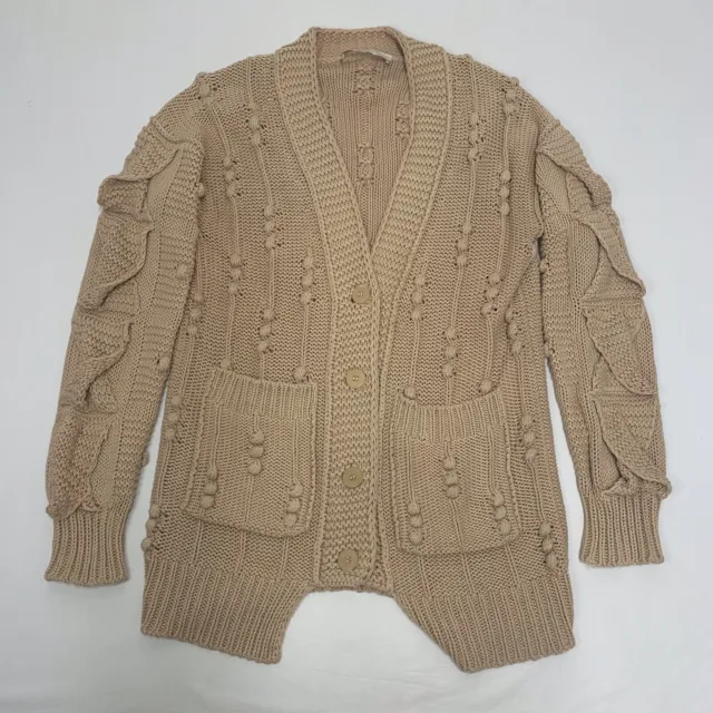 Men’s Stella McCartney Sz 36 Small Open Cardigan Cable Knit Beige Made in Italy