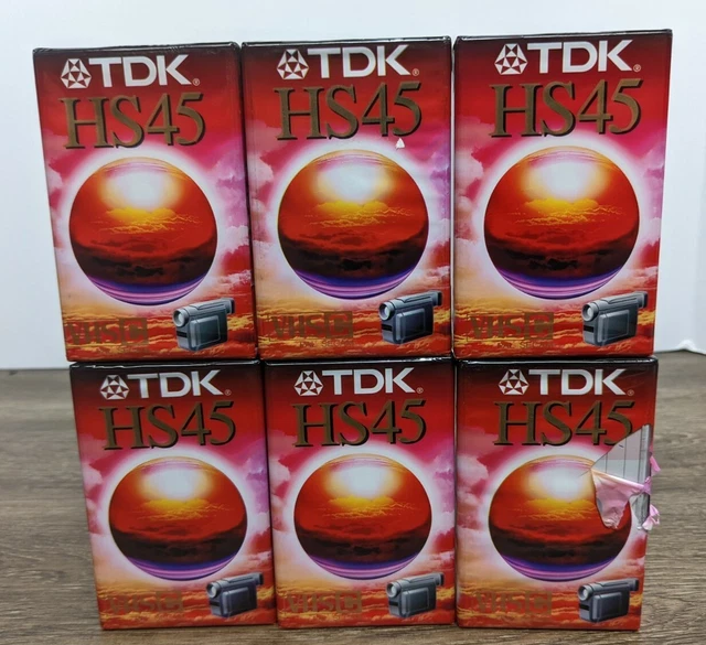 LOT OF 6 TDK HS45 VHS C Pal Secam Camcorder New Sealed Blank Tapes