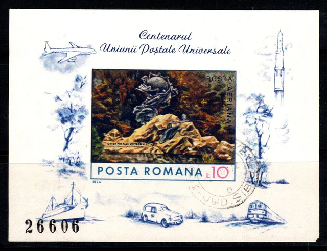 Rumänien 1974 Mi. Bl. 113 Block 60% gestempelt 10 l, UPU