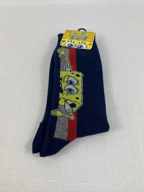 SpongeBob Squarepants Crew Socks 1 Pair Men’s 6-12 New Nickelodeon Fast Shipping
