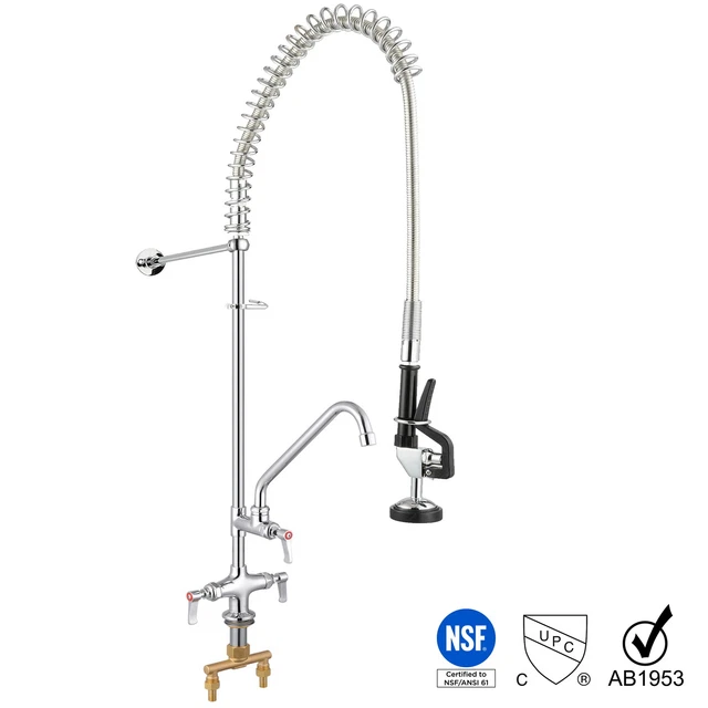 Aquaterior CUPC NSF Commercial Pull Down Pre-Rinse Faucet 12" Add-On Faucet