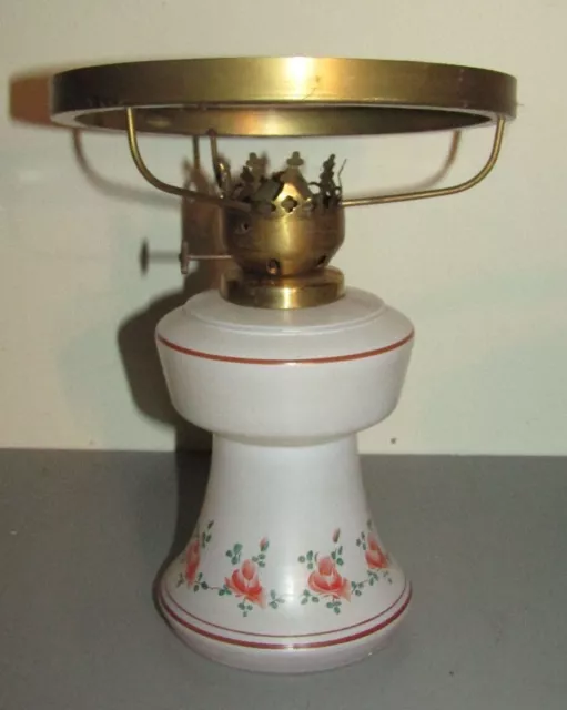 Alte PETROLEUMLAMPE Tischlampe GLASFUSS handbemalt
