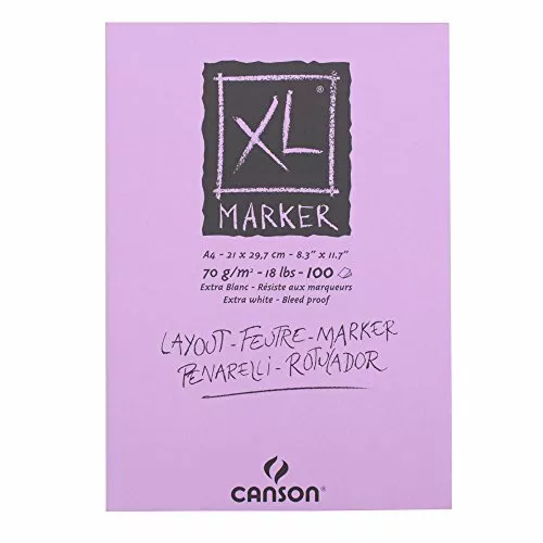 CANSON Zeichen Papier Skizzen Mal Studien Block XL MARKER A4 100 Blatt 70g/m²