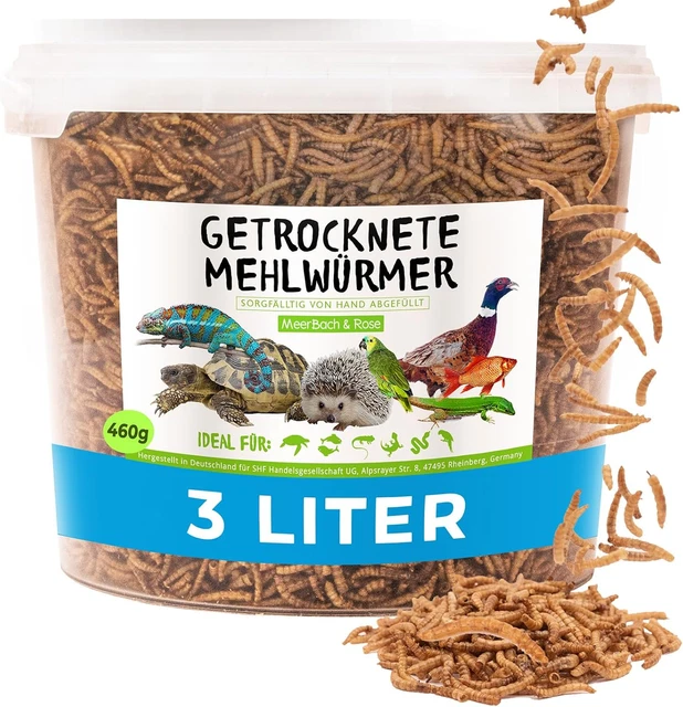 Vermi Della Farina Essiccati Wild Animal Heart - 5L (800g) Per Uccelli E Ricci - Foto 2