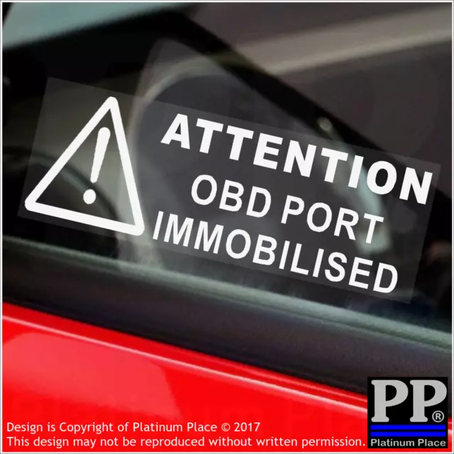 5 x Stickers OBD Port Immobilised Security Signs Window Warning Alarm Car Van