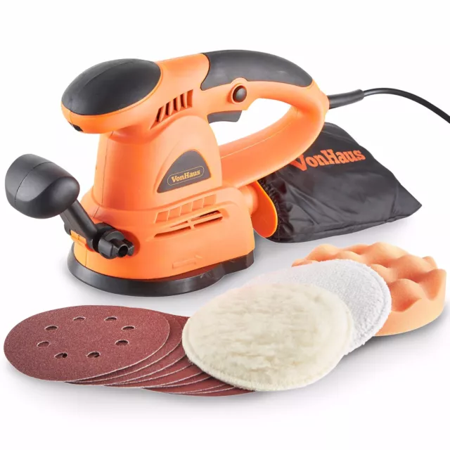 VonHaus 430W Random Orbital Sander 125mm, Polisher Buffer Multitool Corded