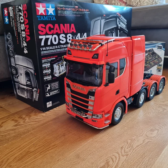 Kit Tamiya 56371 – Camion Scania 770S 8×4/4 1:14 – Modèle RC à Assembler, Non Peint, Transmission 3 Vitesses
