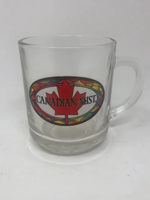 Vintage Luminarc Canadian Mist Whiskey Glass Coffee Mug Maple Leaf Barware