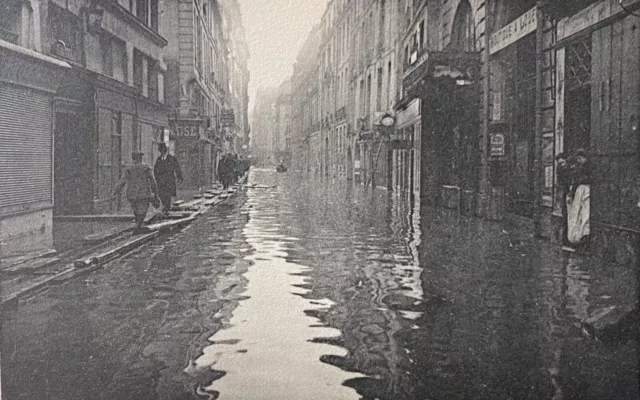 Paris flood rue Saint-André-des-Arts heliogravure from 1910 France