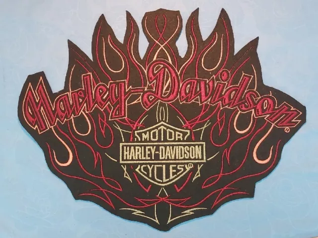 Harley Davidson Flaming Bar & Shield Extra Large Officially  Licensed Patch New