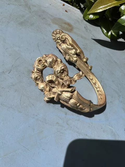 antique French Gilt brass curtain tie back