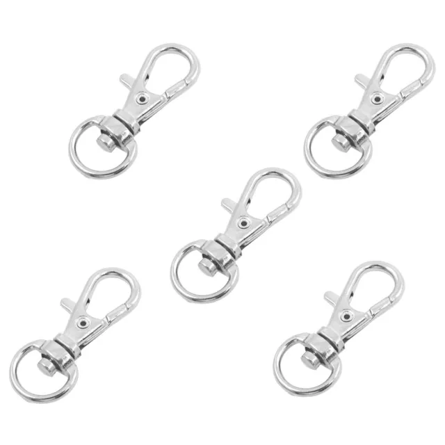 Silver Tone Metal Lobster Clasp Swivel Key Chain 5 Pcs