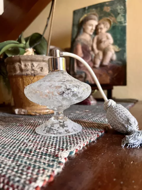 Bottiglia Profumo in Vetro Vintage Decorata a Mano made in Italy Aspersore
