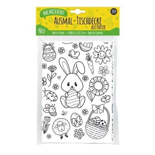Mal Mich Bunt Ausmal-Tischdecke aus Papier, Motiv Ostern | Stück | In Folie