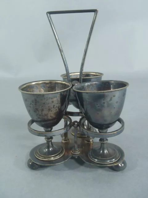 SILVER PLATED,EGG CUPS W/STAND MAPPIN & WEBB  c.1890's