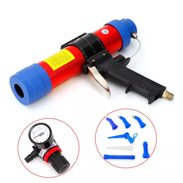 310ml Sealant Caulking Silicone Gun Pneumatic Cartridge Dispenser + Accessories