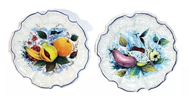 Vintage Lami Italy Decorative Wall Plates Fruit Melamine Set 2