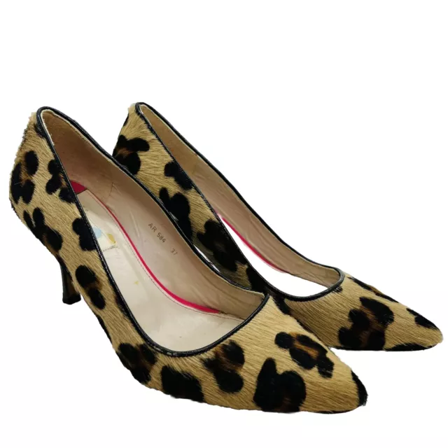 BODEN HENRIETTA HEELS Tan Leopard Real Leather US 7 M Classic