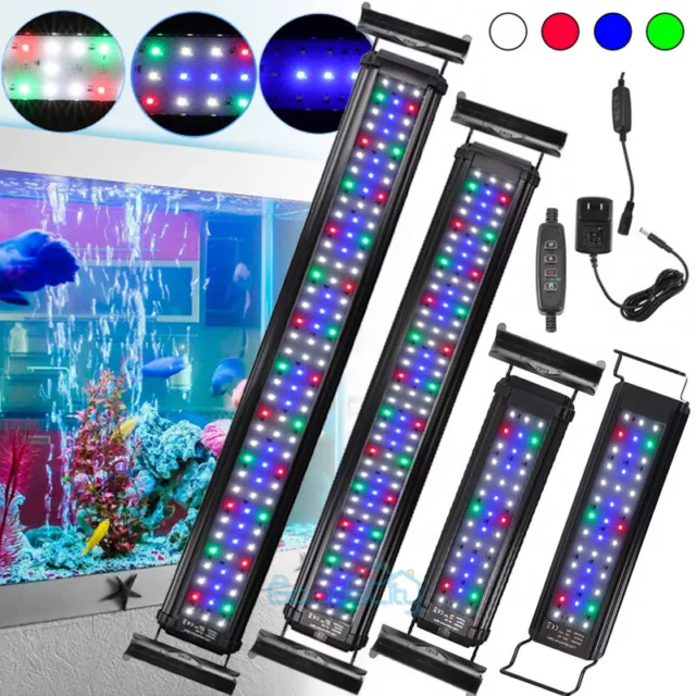 2023 Upgrated Full Spectrum LED Aquarium Fish Tank Light Dimmer Fixed Timer