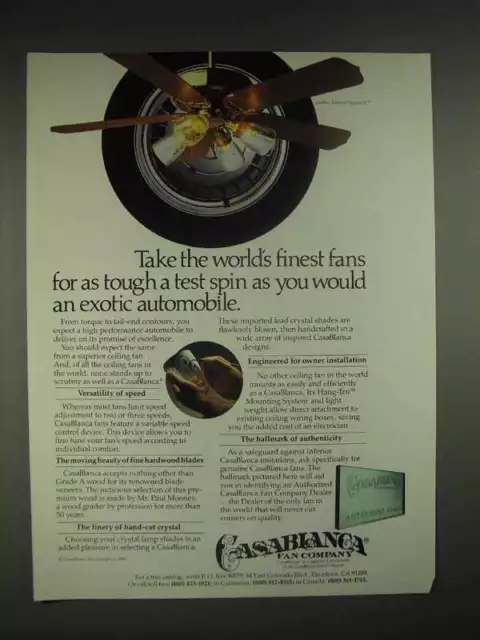 1983 Casablanca Gallery Edition Panama 5 Fan Ad