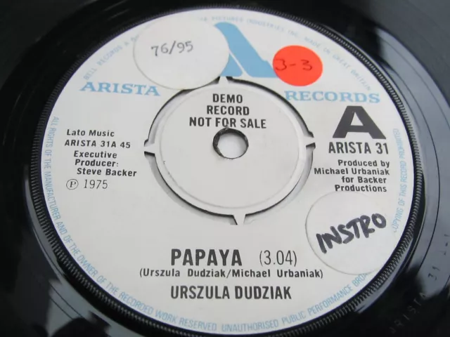 Urszula Dudziak PAPAYA  1975  UK 7" FUNK DEMO  PLAYS EX+ HEAR