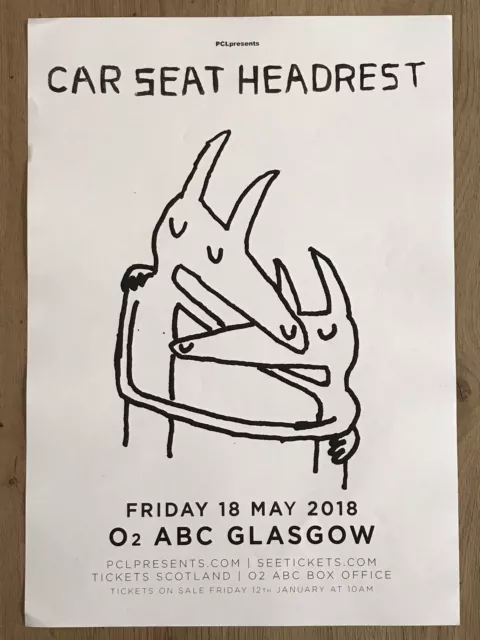 Car Seat Headrest -- Glasgow 2018 band show tour memorabilia concert gig poster.