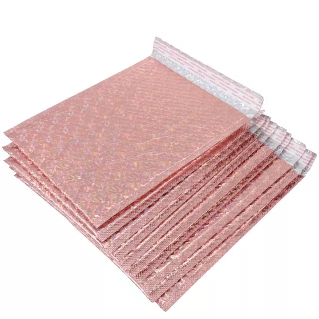 10 Pcs Shipping Supplies Waterproof Packing Pouches Rose Gold Bubble Bag Laser