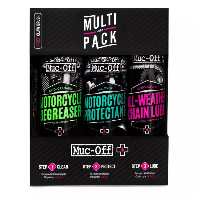 Muc-Off Kit Pulizia Moto Multipack Sgrassatore Protettivo E Lubrificante Catena