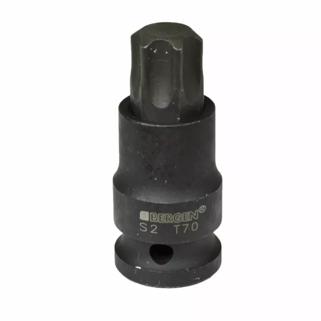 Tocket macho T70 x 53 mm 1/2" accionamiento corto impacto Torx/Star de Bergen