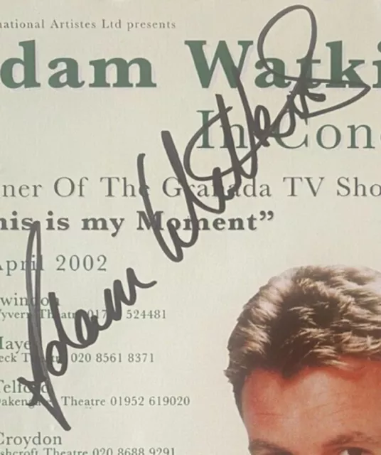 Adam Watkiss In Concert - Theatre Flyer / Handbill -  5.8 x 8.2cm - Signed 2