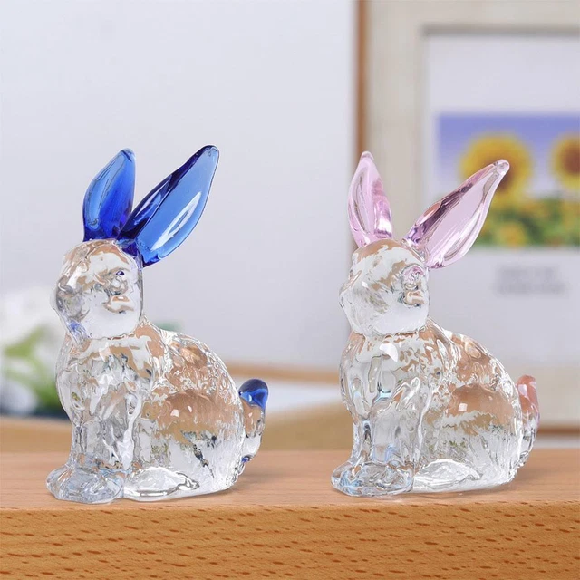 Kristall Hase Figur Osterdekoration Glas Kunst Kaninchen Ornamente> V2F8
