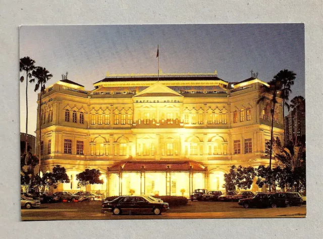 Singapore -Vintage Postcard -  Night View Of Raffles Hotel- Singapore