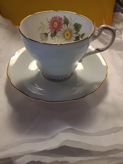 PARAGON Flowers Teacup and Saucer Light Blue tea cup
