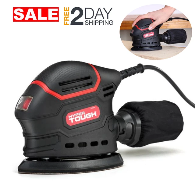 Lijadora De Detalles Electrica 1.5 AMP Para Madera Con Bolsa El Polvo Hojas Lija
