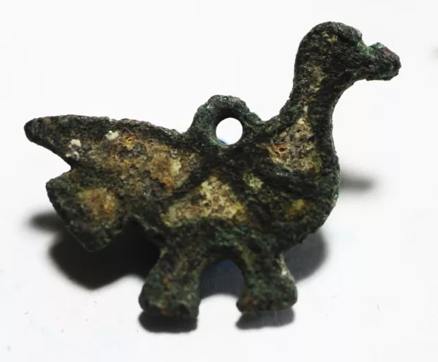 Zurqieh - Ad1067- Ancient Byzantine Bronze Dove Pendant. 800 - 1000 A.d