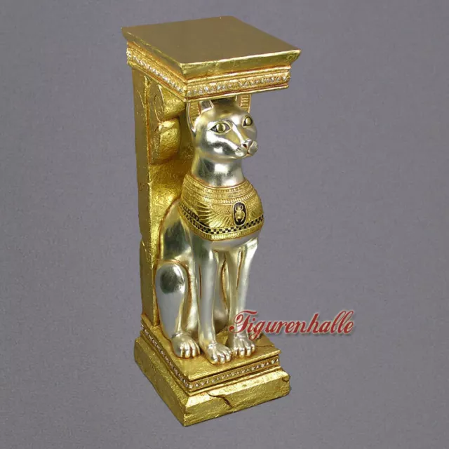 Ägyptische Ägypten Figur Säule Cat Bastet Dekoration Deko Möbel Wohnzimmer Bad