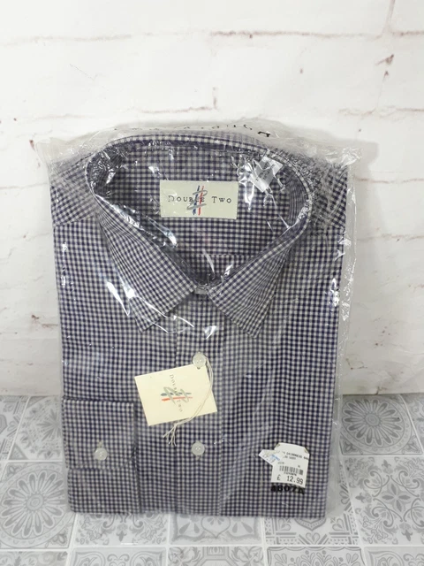 Camicia a quadri doppia due uomo classica vestibilità a maniche lunghe vintage