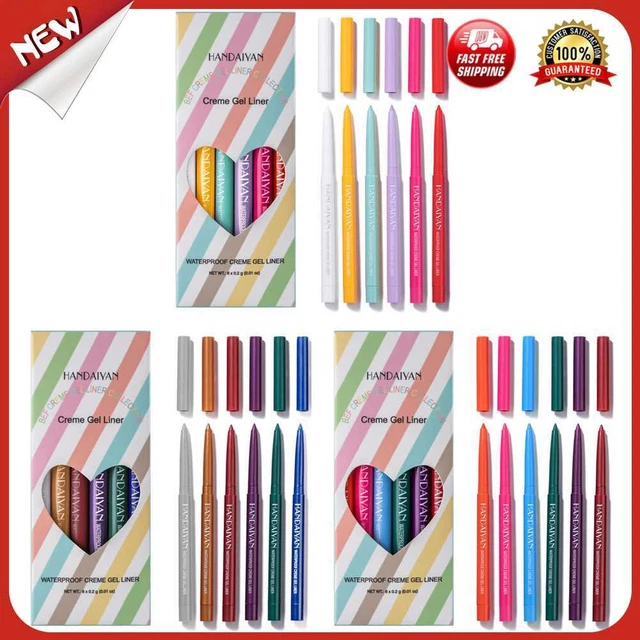 es 6pcs Colorful Eyeliner Gel Quick Dry Eyes Makeup Anti-sweat Eye Liner Cosmeti